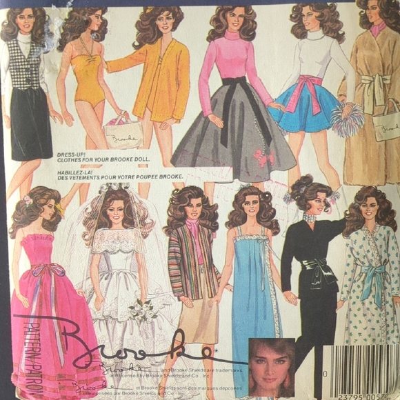 McCall's Other - Vintage McCall's 8727 Brooke Shields Fashion Doll Clothing  Sewing Pattern
